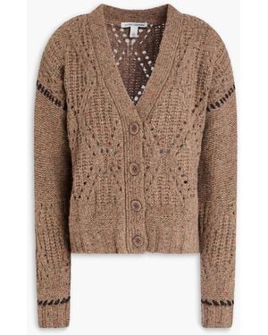 Autumn Cashmere Melierter cardigan aus pointelle-strick aus kaschmir - Braun