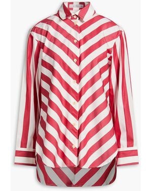 Palmer//Harding Striped Cotton-Poplin Shirt - Red