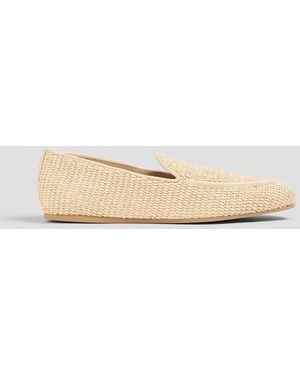 Stuart Weitzman Lee Faux Raffia Loafers - Natural