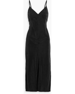 Alex Mill Carly Washed Cupro-Blend Midi Slip Dress - Black