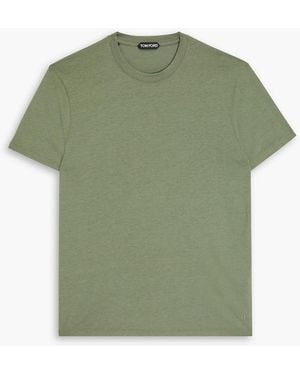 Tom Ford Lyocell And Cotton-blend Jersey T-shirt - Green