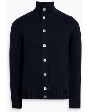 Slowear Zanone Ribbed Wool Cardigan - Blue