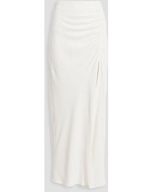 IRO Hagat Ruched Crepe Maxi Skirt - White