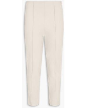 Theory Cropped Stretch Cotton-blend Crepe Skinny Trousers - White