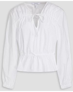10 Crosby Derek Lam Breanna Cotton-blend Poplin Blouse - White