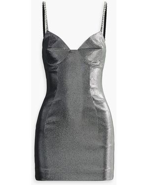 Area Crystal-embellished Twill Mini Dress - Grey