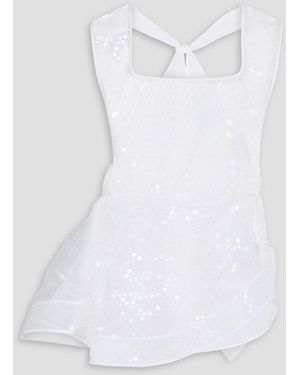 Jacquemus Le Debardeur Perle Sequined Tulle Top - White