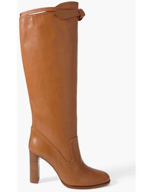 Alexandre Birman Clarita Saddlery Bow-detailed Leather Knee Boots - Brown