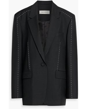 Rohe Oversized Topstitched Wool And Mohair-Blend Blazer - Black