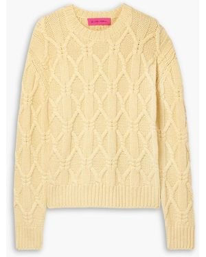 The Elder Statesman Oversized Cable-Knit Cashmere Jumper - Yellow