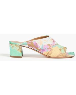 Dries Van Noten Jacquard Mules - Green