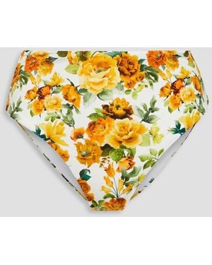 Onia Hoch sitzendes bikini-höschen mit floralem print - Mettallic