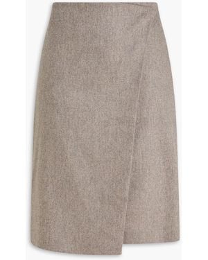 Loulou de Saison Jil Wool-Blend Felt Wrap Skirt - Grey
