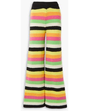 Gabriela Hearst Liu Striped Cashmere Flared Pants - Gray