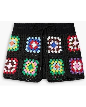 Monse Crocheted Shorts - Black