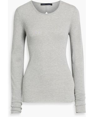 Proenza Schouler Tina Cutout Cotton And Silk-Blend Sweater - Grey