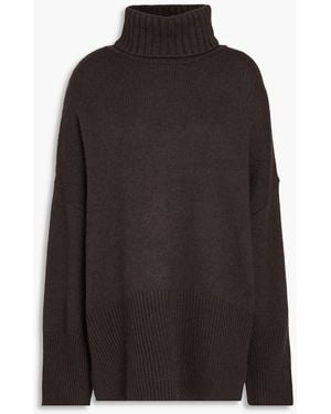 Autumn Cashmere Oversized Knitted Turtleneck Jumper - Black