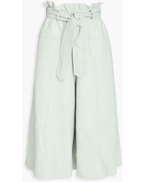 Zimmermann Ruffled Leather Culottes - Blue
