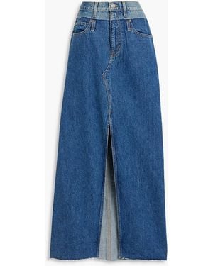 SLVRLAKE Denim Dallas Paneled Denim Maxi Skirt - Blue