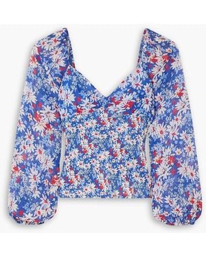 RIXO London Bridgette bluse aus georgette mit floralem print - Blau