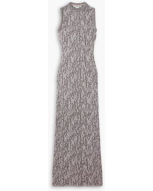 Acne Studios Sequin-Embellished Metallic Jacquard-Knit Maxi Dress - Grey