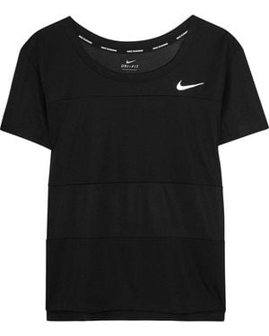 Nike Paneled Dri-Fit Stretch-Jersey T-Shirt - Black