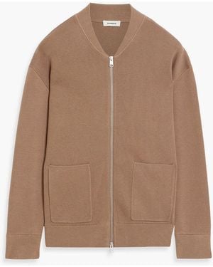 Sandro Cotton And Modal-Blend Zip-Up Sweater - Brown