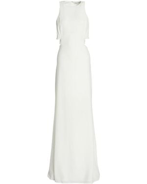 Halston Cutout Crepe Gown - White