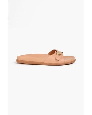 Ancient Greek Sandals Odi Leather Slides - Natural