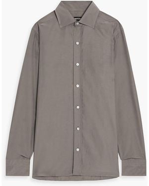 Tom Ford Cotton And Silk-Blend Shirt - Gray