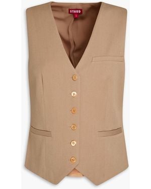STAUD Brett Twill Vest - Brown