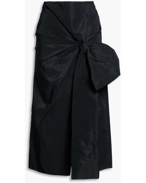McQueen Draped Mikado Midi Skirt - Black