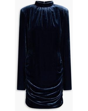 ROTATE BIRGER CHRISTENSEN Gerafftes minikleid aus samt - Blau