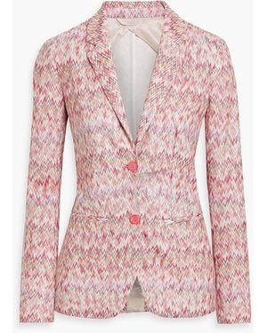 Missoni Metallic Crochet-Knit Blazer - Pink