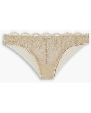 I.D Sarrieri Grace Embroidered Tulle Briefs - White