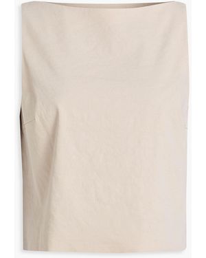 Theory Cropped Linen-Blend Top - Natural