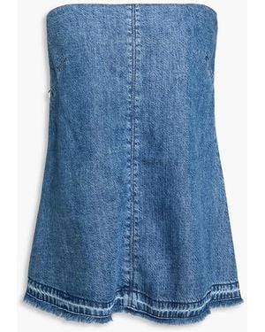 Rag & Bone Ultra Featherweight Aurora Strapless Denim Top - Blue