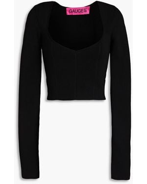 GAUGE81 Yunca Cropped Ponte Top - Black