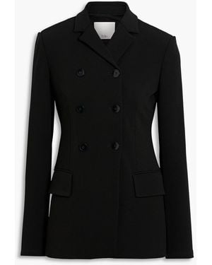 Tibi Wren Double-Breasted Crepe Blazer - Black