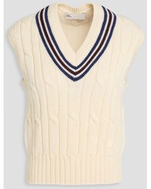 Tory Burch Weste aus wolle mit zopfstrickmuster - Weiß