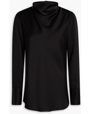 A.Emery Aitken Draped Satin Blouse - Black