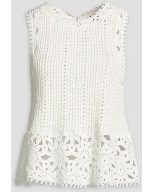 Maje Crocheted Cotton Top - White