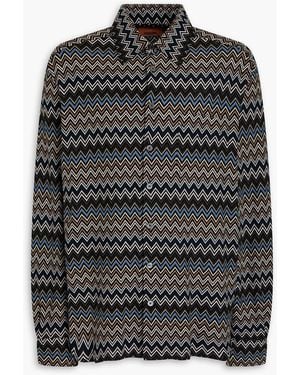 Missoni Crochet-Knit Cotton Shirt - Black