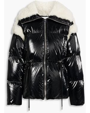 IRO Belina Faux Shearling-trimmed Quilted Shell Jacket - Black