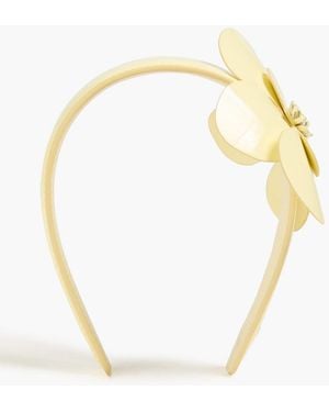 Zimmermann Floral-Appliquéd Patent-Leather Headband - White