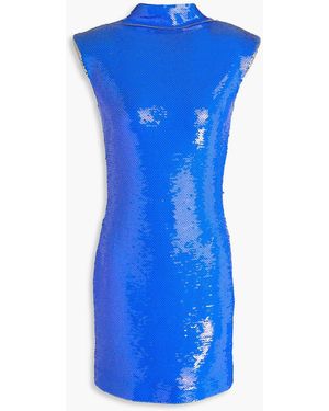 Nue Minikleid aus mesh mit pailletten - Blau
