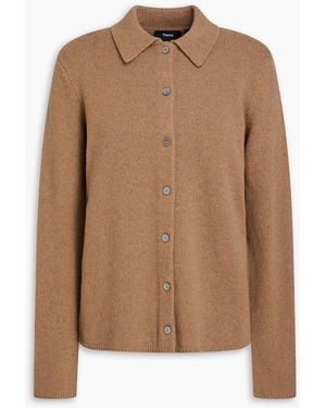Theory Cashmere And Wool-blend Cardigan - Brown