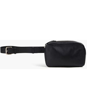 Red(V) Leather Belt Bag - Black