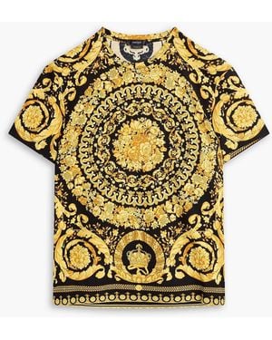 Versace Printed Cotton-Jersey T-Shirt - Metallic