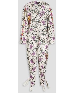 Isabel Marant Gigi Embroidered Floral-print Cotton Jumpsuit - White